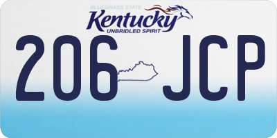 KY license plate 206JCP