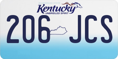 KY license plate 206JCS