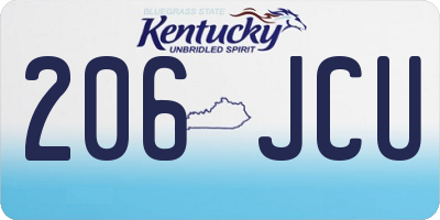 KY license plate 206JCU