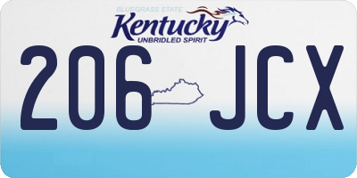 KY license plate 206JCX