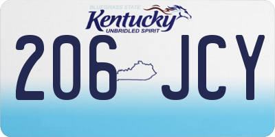 KY license plate 206JCY