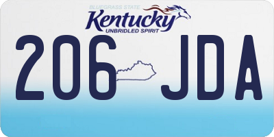 KY license plate 206JDA