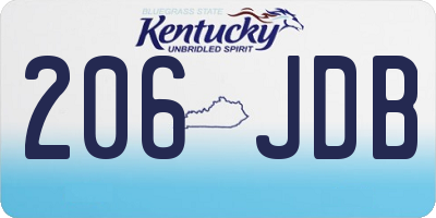 KY license plate 206JDB