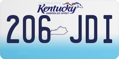 KY license plate 206JDI
