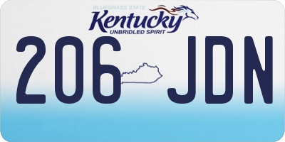KY license plate 206JDN