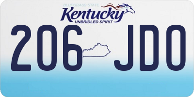 KY license plate 206JDO