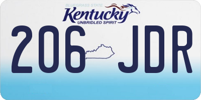 KY license plate 206JDR