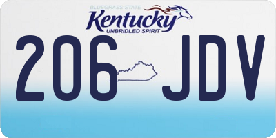 KY license plate 206JDV