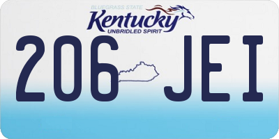 KY license plate 206JEI