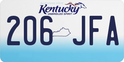 KY license plate 206JFA