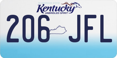 KY license plate 206JFL