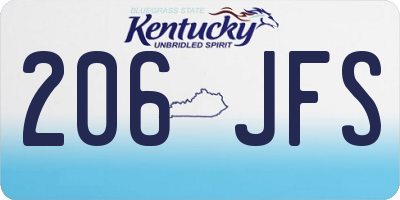 KY license plate 206JFS