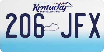 KY license plate 206JFX