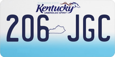 KY license plate 206JGC