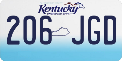 KY license plate 206JGD