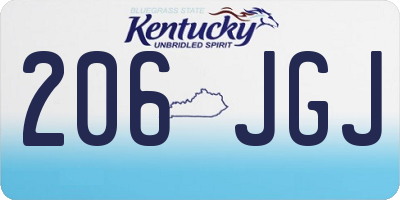 KY license plate 206JGJ