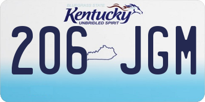 KY license plate 206JGM