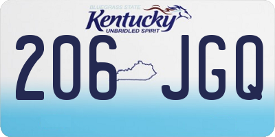 KY license plate 206JGQ