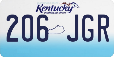 KY license plate 206JGR