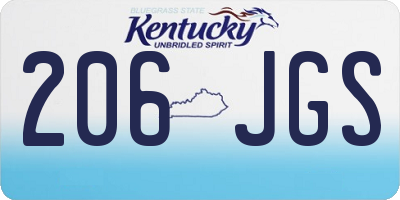 KY license plate 206JGS