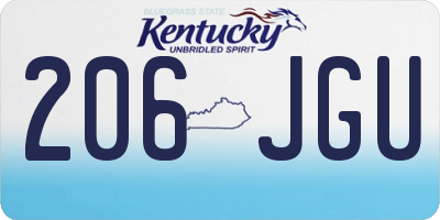 KY license plate 206JGU