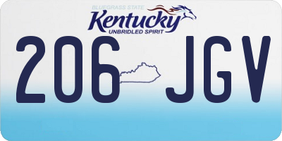 KY license plate 206JGV
