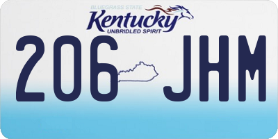 KY license plate 206JHM