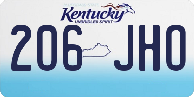 KY license plate 206JHO
