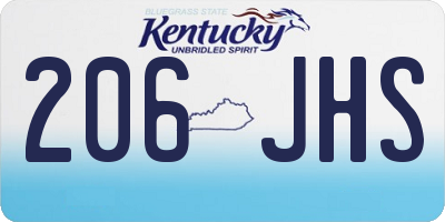 KY license plate 206JHS