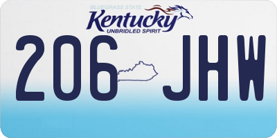 KY license plate 206JHW