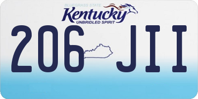 KY license plate 206JII