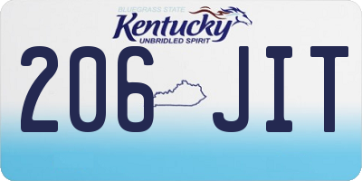 KY license plate 206JIT