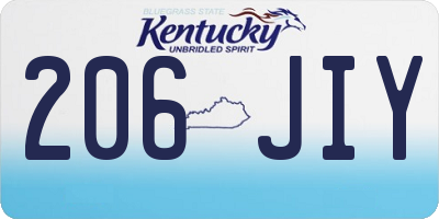 KY license plate 206JIY