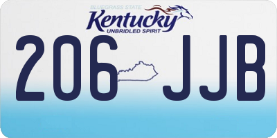 KY license plate 206JJB