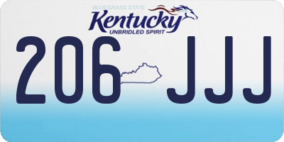 KY license plate 206JJJ