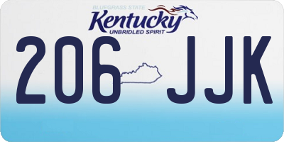 KY license plate 206JJK