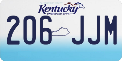 KY license plate 206JJM