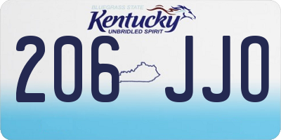 KY license plate 206JJO