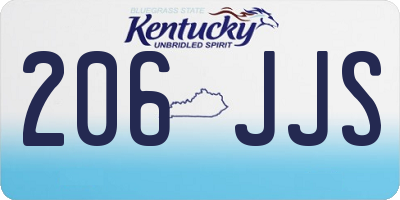 KY license plate 206JJS