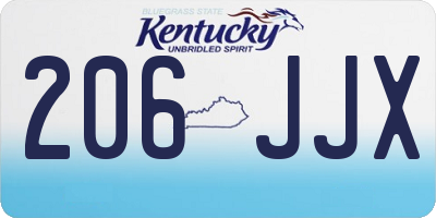 KY license plate 206JJX