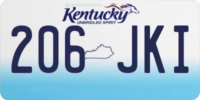KY license plate 206JKI