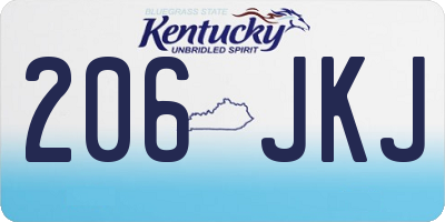 KY license plate 206JKJ
