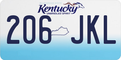 KY license plate 206JKL