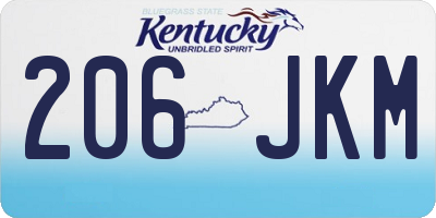 KY license plate 206JKM