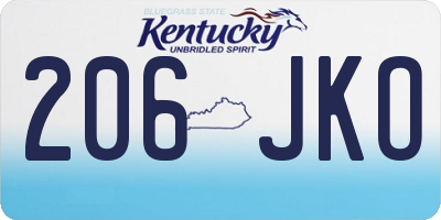 KY license plate 206JKO