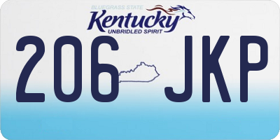 KY license plate 206JKP