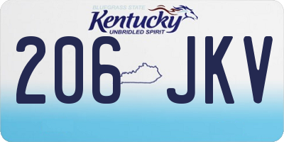 KY license plate 206JKV