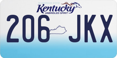 KY license plate 206JKX