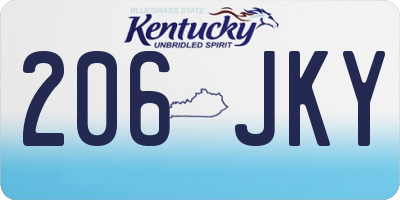 KY license plate 206JKY