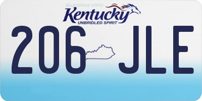 KY license plate 206JLE